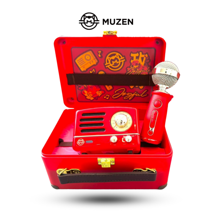Muzen OTR Metal Microphone FM Bluetooth Speaker - Red