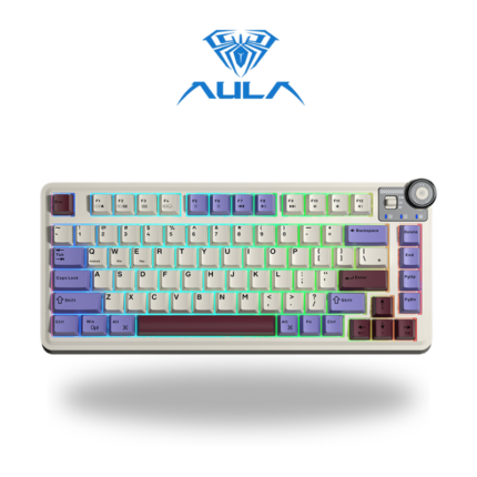 AULA AU75 Mechanical Keyboard - Beige+Purple+Red (Star Vector Switch)