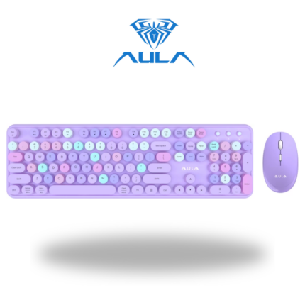 AULA AC306 Wireless Keyboard & Mouse Combo - Purple