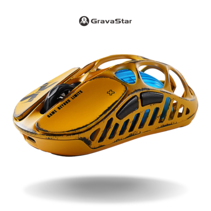 GravaStar Mercury X Pro 8K Wireless Gaming Mouse - Battle Worn-Yellow
