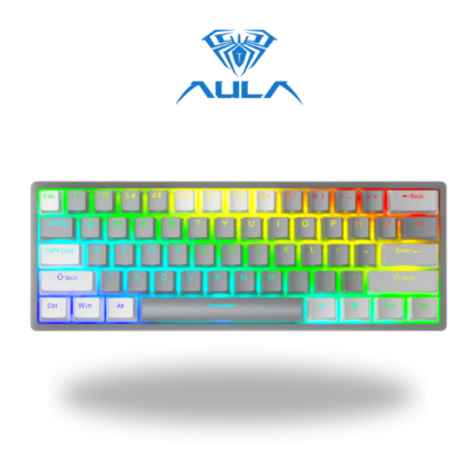 AULA F3261 Mechanical Gaming Keyboard - White Grey Keycap (Blue Switch)