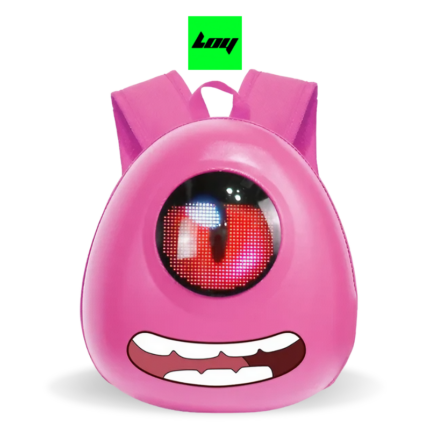 LOY Big Eye LED Children Backpack | Pink