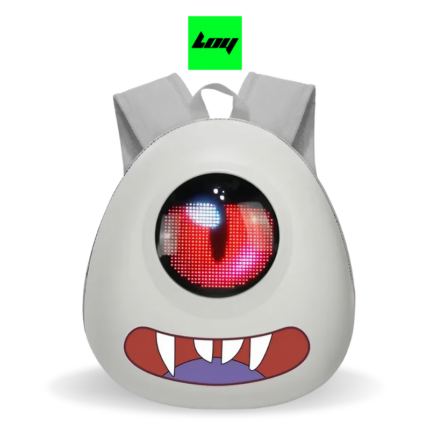 LOY Big Eye LED Children Backpack | Gray