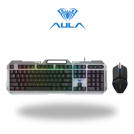 AULA F2023 Wired Gaming Keyboard - Gray Black Combo