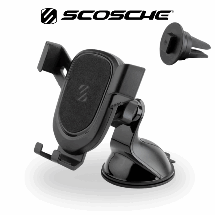 Scosche GravityDrop | 3 in 1 Phone Mount Kit for Window / Dash / Vent