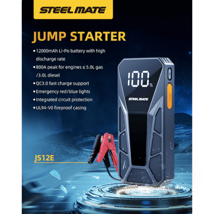 Steelmate JS12E 12000mAh Jump Starter - Image 2