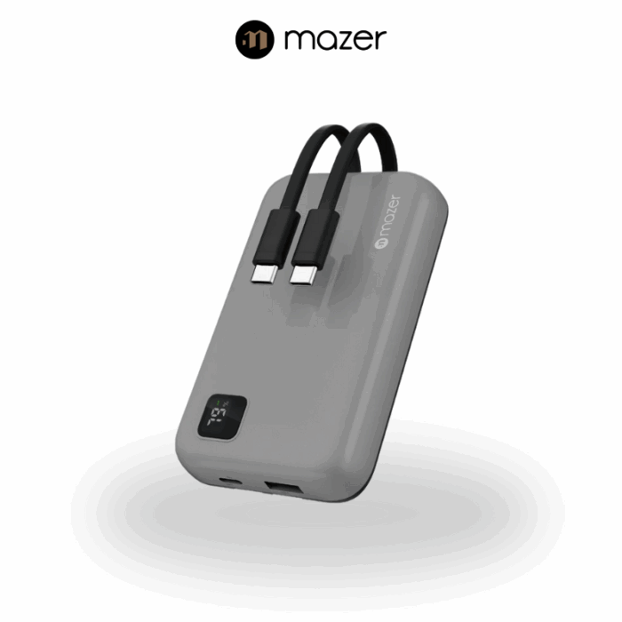 Mazer PowerCharge Link 1020 10000mAh PD20W Power Bank | Natural Titanium