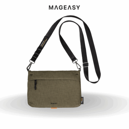 Mageasy 2L Sacoche Utility Crossbody Bag + Strap Phone Lanyard 20mm (Cordura) | Wild Green