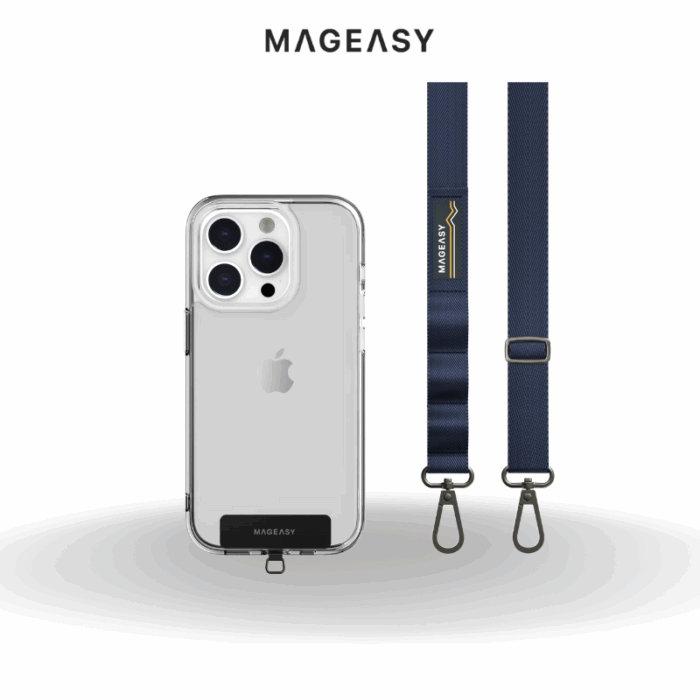 Mageasy 20mm Phone Lanyard Strap + Strap Card | Midnight Blue