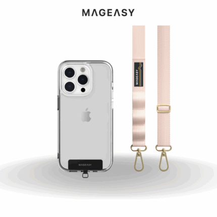 Mageasy 20mm Phone Lanyard Strap + Strap Card | Blossom Pink