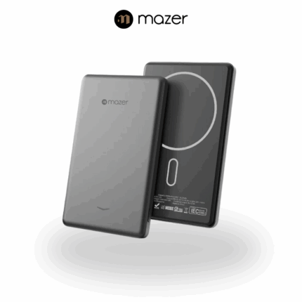 Mazer MagAir19 5000mAh Ultra Slim Magnetic Wireless Power Bank | Grey