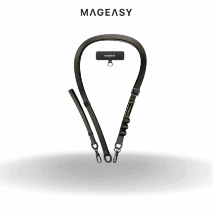 Mageasy 20mm 2 in 1 Utility Phone Lanyard Strap + Strap Card | Concrete Gray