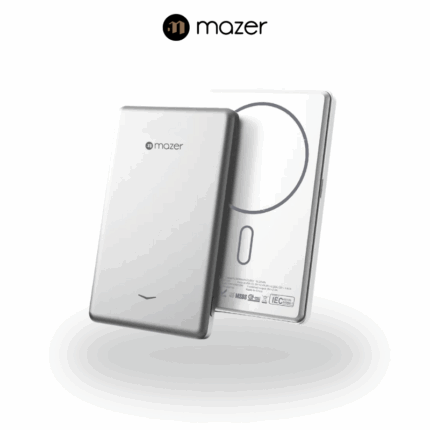 Mazer MagAir19 5000mAh Ultra Slim Magnetic Wireless Power Bank | Silver