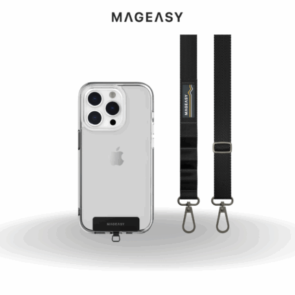 Mageasy 20mm Phone Lanyard Strap + Strap Card | Black